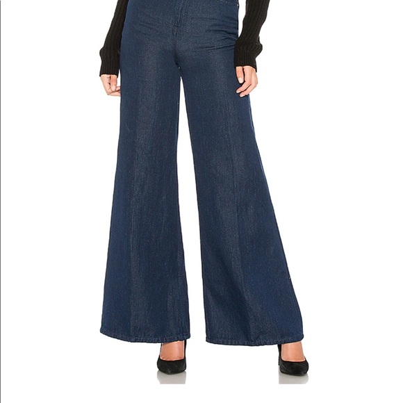 FREE PEOPLE Dark Denim Wide Legged Jeans NWOT - Picture 2 of 8